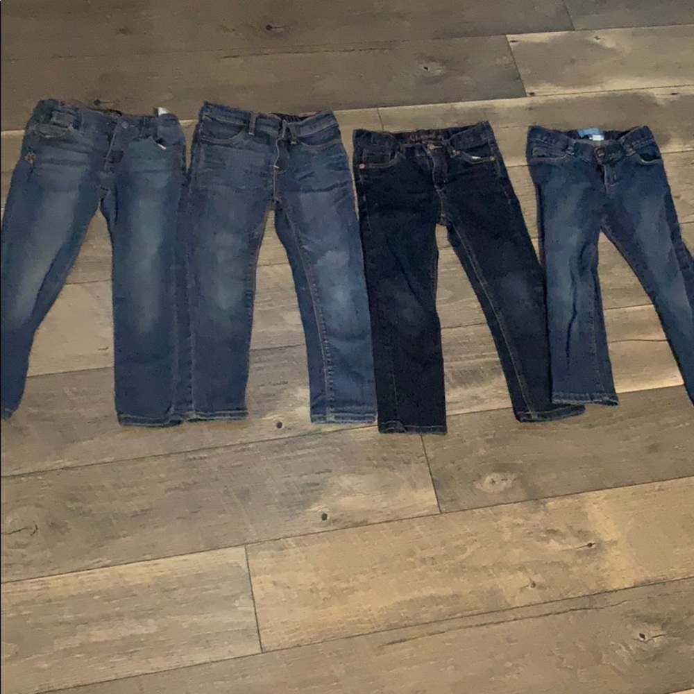Four pair of girls jeans size 4 & 4t